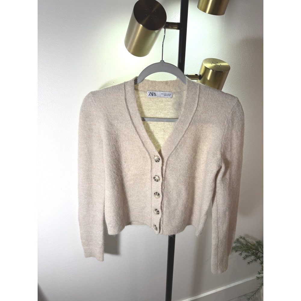 Zara cardigan beige extra soft button capsule neutral tan basics SM fall layers